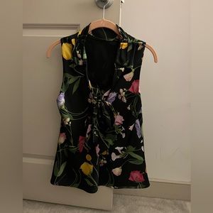 Ted Baker Floral Print Toe Front Top, Size 2